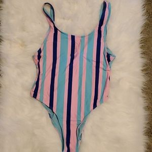 Pastel striped one piece